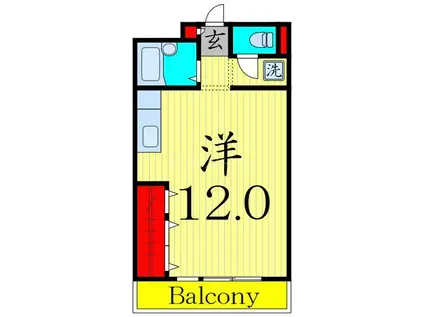 スマイルハイツ栗原(ワンルーム/3階)の間取り写真