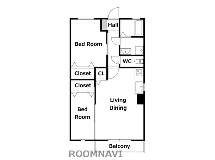 コスモセゾンII(2LDK/2階)の間取り写真