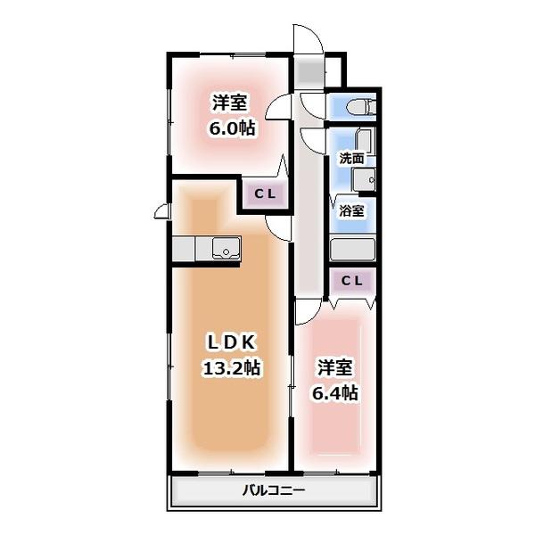 COMFORT PALACE(2LDK/3階)の間取り写真