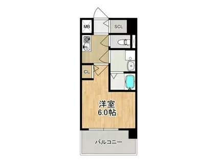 MODERN PALAZZO東本町(1K/1階)の間取り写真