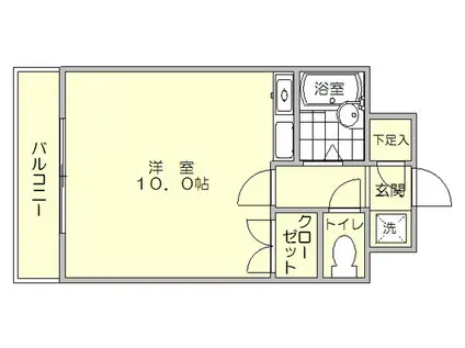 中良ビル(1K/3階)の間取り写真