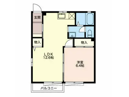 ジュネス清水(1LDK/1階)の間取り写真