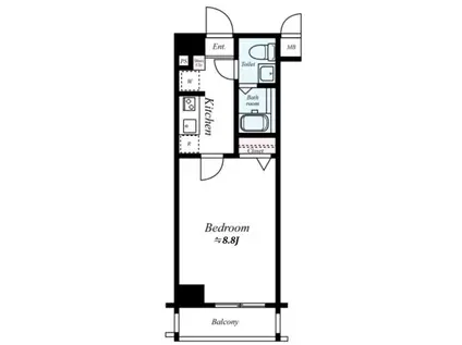 アルテシモアルディート(1K/2階)の間取り写真