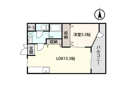 アシスト諏訪マンション(1LDK/1階)の間取り写真