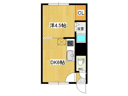 コーポ古都(1DK/1階)の間取り写真