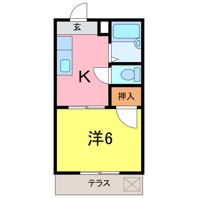 栄ハイツ(1K/1階)の間取り写真
