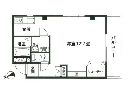 深川富岡七番館(1K/1階)の間取り写真