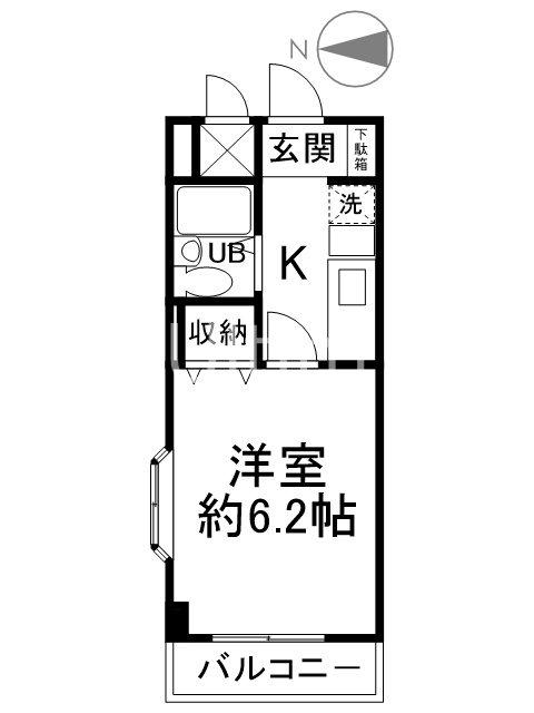プレスト桃山(1K/4階)の間取り写真