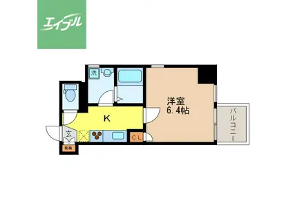 RESIDENCE桶屋(1K/2階)の間取り写真
