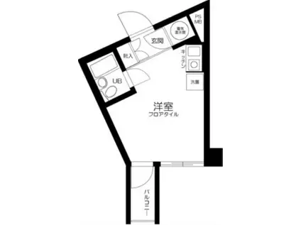 ハイベール三田(ワンルーム/2階)の間取り写真