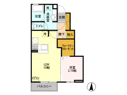マグノリア(1LDK/1階)の間取り写真