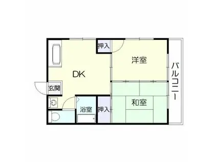 シャルルコーポ紫原(2DK/2階)の間取り写真