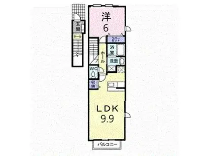 アプレンデールII(1LDK/2階)の間取り写真