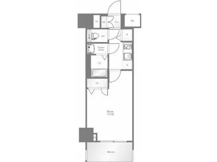 グランシアタワー亀戸(1K/8階)の間取り写真