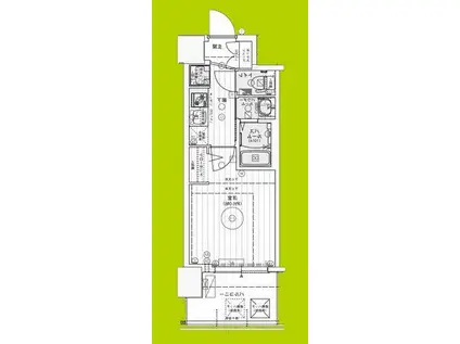 エステムコート難波ウエスト-SIDEIXレデント(1K/6階)の間取り写真