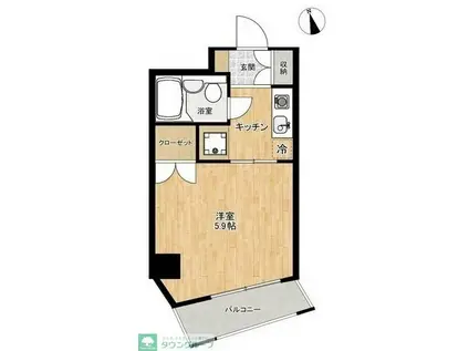 レジデンツア元住吉(1K/1階)の間取り写真