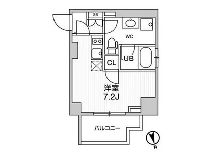 オルタナ南大井(ワンルーム/2階)の間取り写真