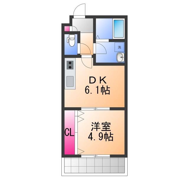 TKアンバーコート浜寺II(1DK/1階)の間取り写真
