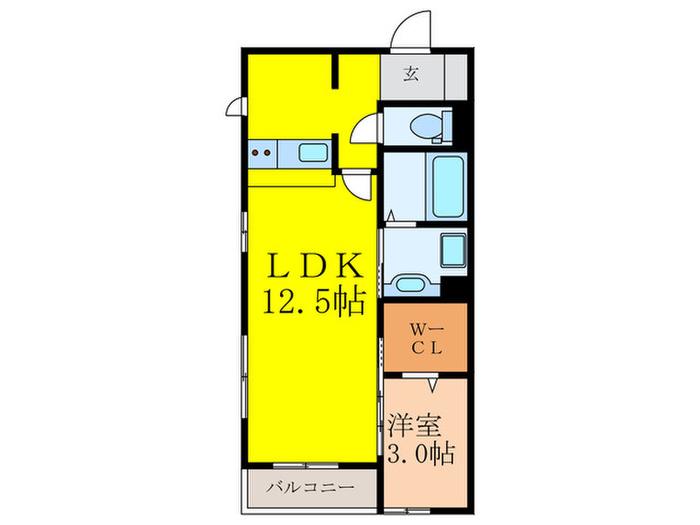 アベニュー南茨木(1LDK/2階)の間取り写真