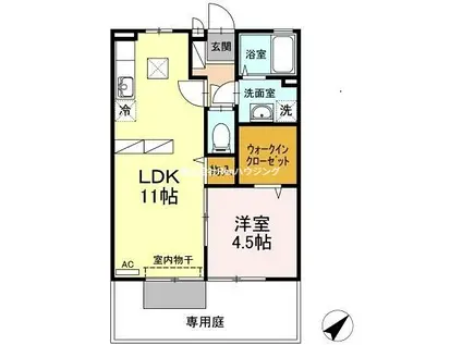 エスペランサ(1LDK/1階)の間取り写真