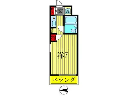 TOP北綾瀬第2(ワンルーム/4階)の間取り写真