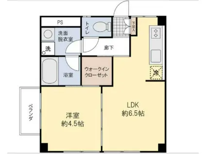 第一暘ビル(1DK/3階)の間取り写真