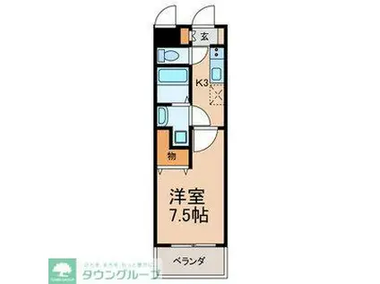 シャリテ花澤(1K/2階)の間取り写真