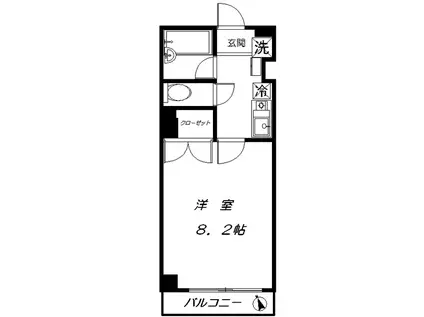 シャトー梅ヶ丘(1K/2階)の間取り写真