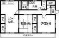 ハイツ宝船(2LDK/2階)の間取り写真