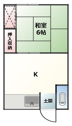 平井荘(1K/1階)の間取り写真
