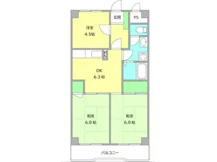 ゼファー銀座(3DK/9階)の間取り写真