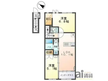 サンライズ(2LDK/2階)の間取り写真