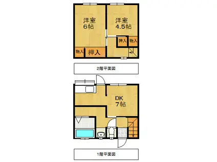 ドウェルグリーンI(2DK/1階)の間取り写真