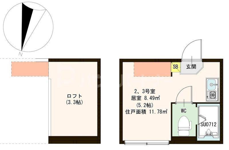 リッシュ小岩(ワンルーム/1階)の間取り写真