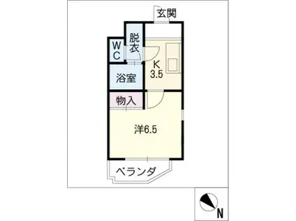 ドミール本山(1K/3階)の間取り写真