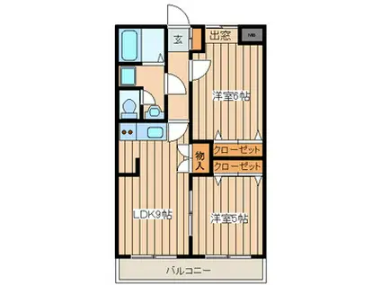 メゾンラフィール(2LDK/2階)の間取り写真