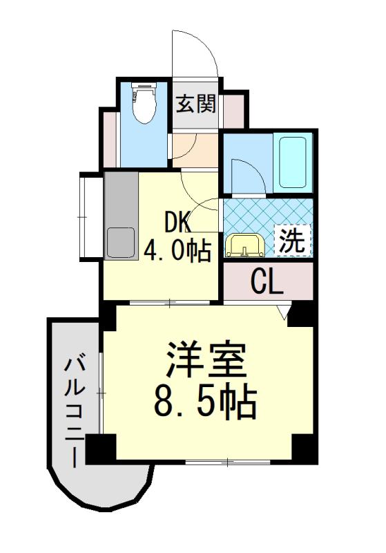 ダイコーパレス(1DK/3階)の間取り写真