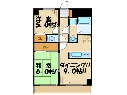 アヴェニュー桜上水(2LDK/4階)の間取り写真