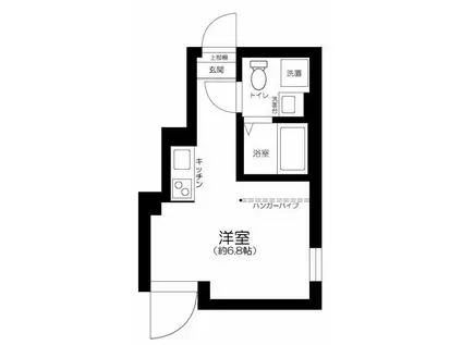 エオリア扇(ワンルーム/3階)の間取り写真
