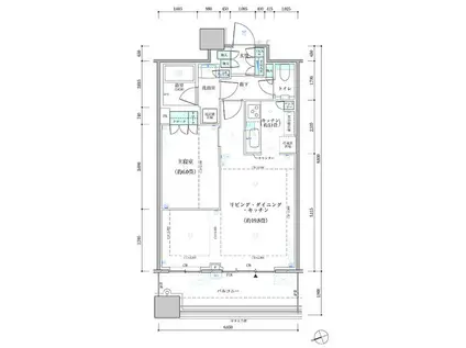 パークタワー勝どき サウス棟(1LDK/44階)の間取り写真