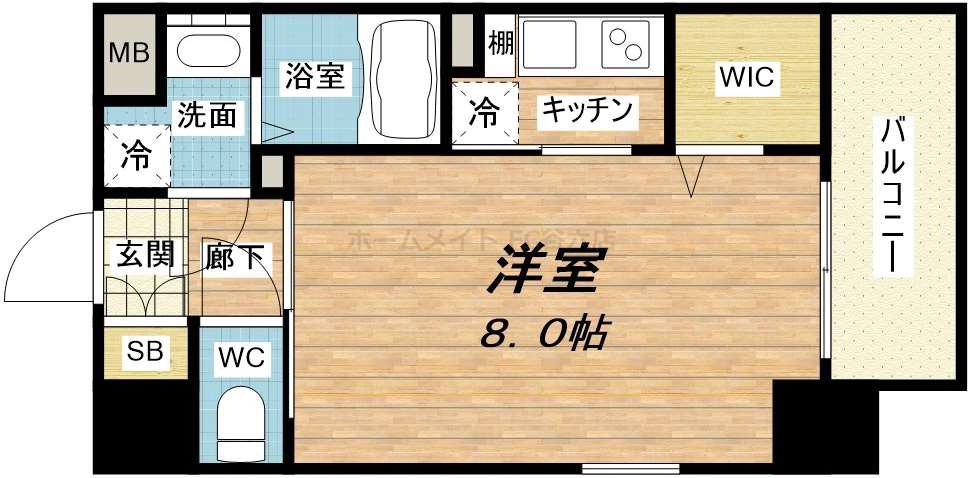 ミラージュパレス南堀江(1K/12階)の間取り写真
