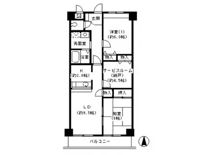 メゾンドール南千里(2SLDK/7階)の間取り写真