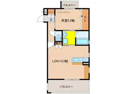 アルテマイスター鶴島(1LDK/3階)の間取り写真