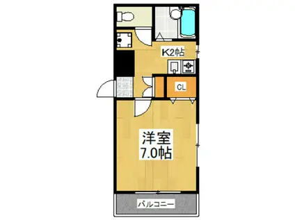 アパートメントレゴ(1K/1階)の間取り写真