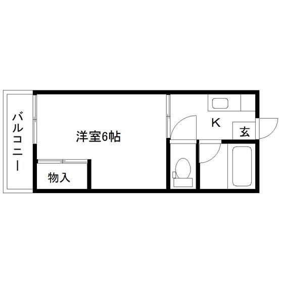 コーポ蜂(1K/2階)の間取り写真