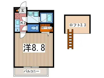 RIVER SIDE K(1K/3階)の間取り写真