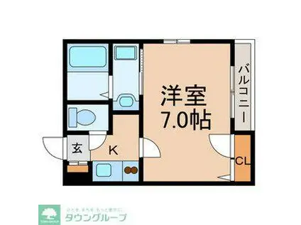 セレナヴィータ(1K/1階)の間取り写真