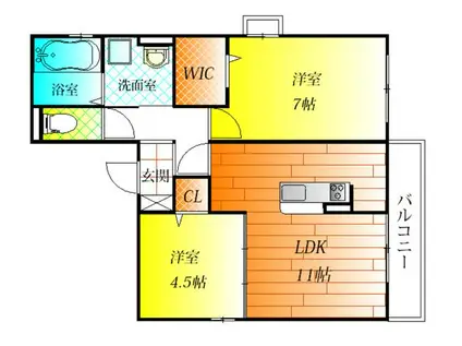 桜COLLIA(2LDK/3階)の間取り写真