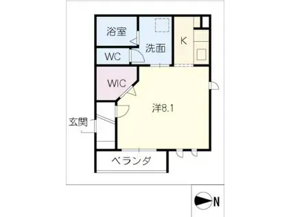 タウンコート清住(1K/1階)の間取り写真