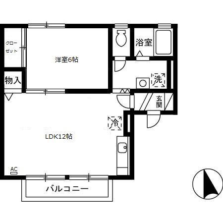 セジュールエイト A(1LDK/2階)の間取り写真